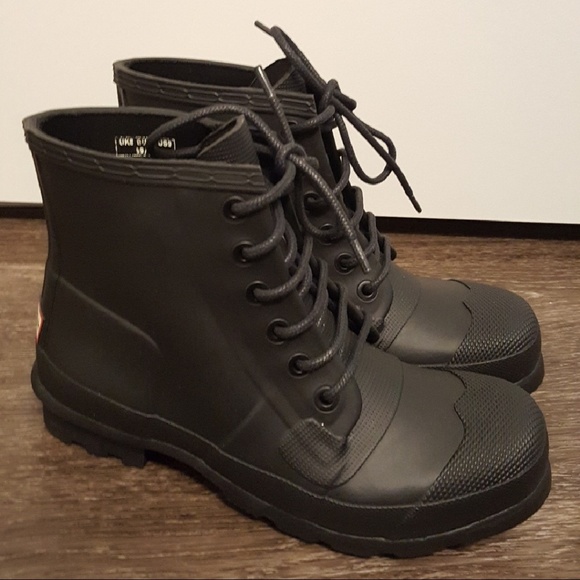 Hunter Shoes - NWOT💥[HUNTER]🖤Black Lace Up Rain Boots